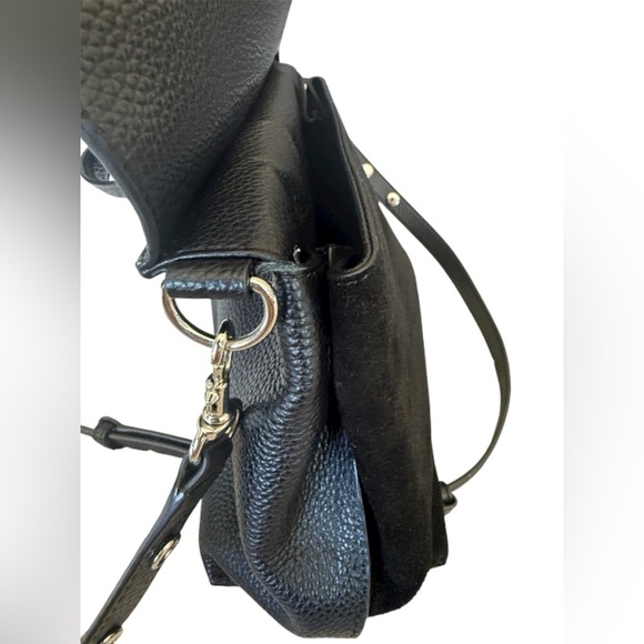 Rebecca Minkoff Keith black pebbled leather suede medium size satchel purse - Picture 9 of 14